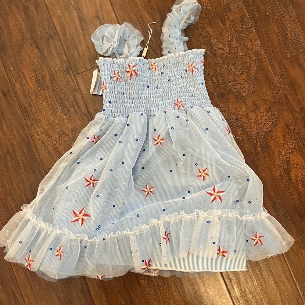 Blue Starry Girls Sundress Size 3T by Truly Me-NWT - Picture 3 of 5